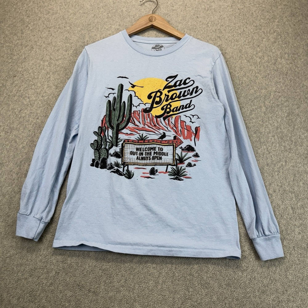 Zac Brown Band Men's Size Small Blue "Out in the Middle" Long-Sleeve Shirt